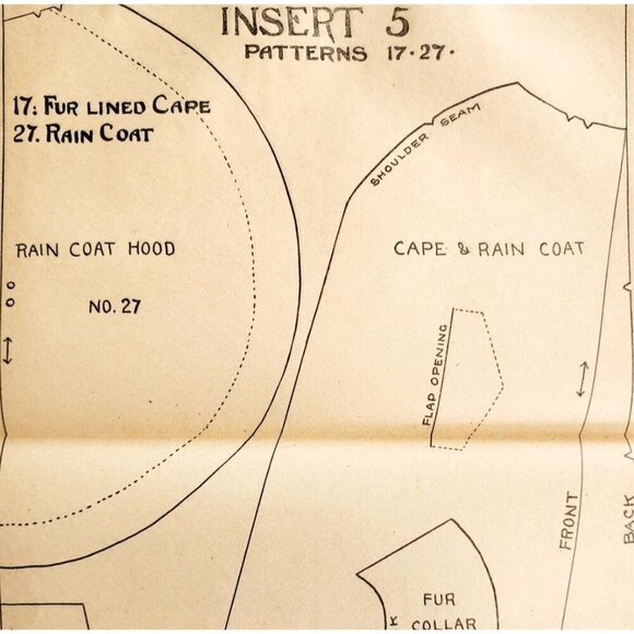 1913 Mary Frances Sewing Pattern Doll Fur Lined Cape Rain Coat Jane Boyer DWSS11 - Picture 1 of 4